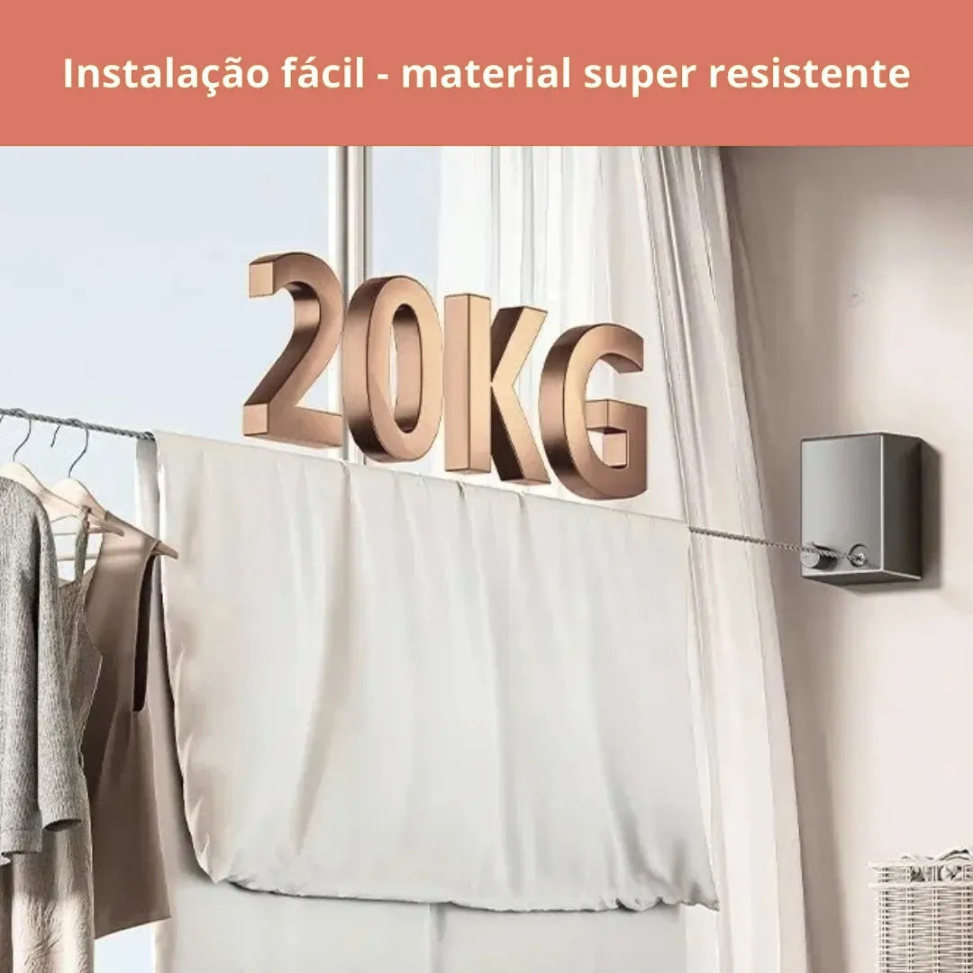 Varal Invisível Retrátil de Aço Inox - OCF 🔥 QUEIMA DE ESTOQUE DE VERÃO