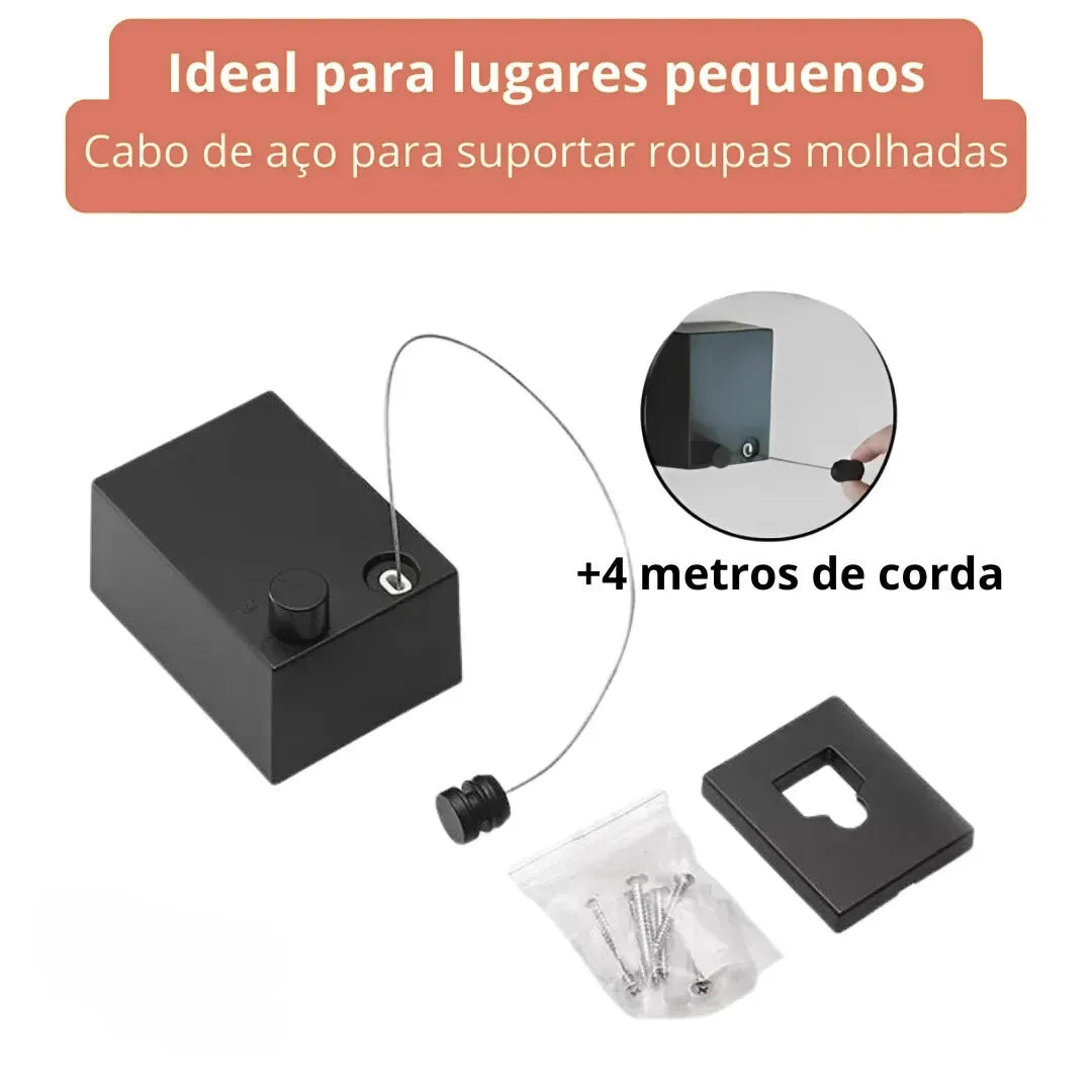 Varal Invisível Retrátil de Aço Inox - OCF 🔥 QUEIMA DE ESTOQUE DE VERÃO