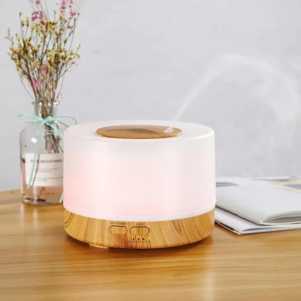 Difusor De Aroma Umidificador LED De Madeira 500ml