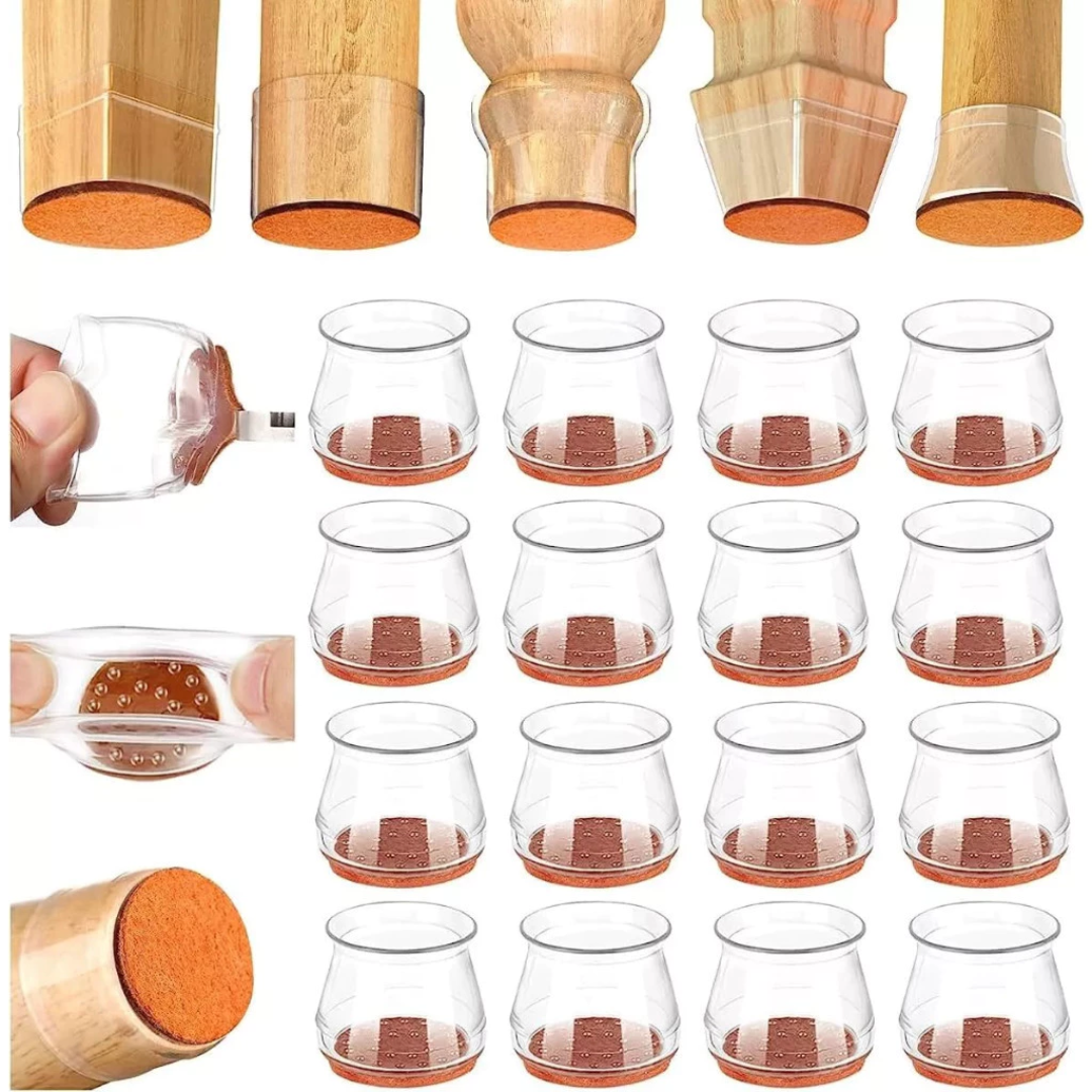 Protetor para Pés de Cadeira em Silicone Reforçado | KIT com 16 Peças | OFERTA LIMITADA