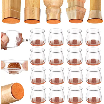 Protetor para Pés de Cadeira em Silicone Reforçado | KIT com 16 Peças | OFERTA LIMITADA