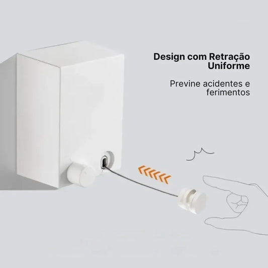Varal Invisível Retrátil de Aço Inox - OCF 🔥 QUEIMA DE ESTOQUE DE VERÃO