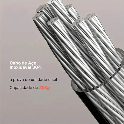 Varal Invisível Retrátil de Aço Inox - OCF 🔥 QUEIMA DE ESTOQUE DE VERÃO