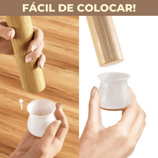 Protetor para Pés de Cadeira em Silicone Reforçado | KIT com 16 Peças | OFERTA LIMITADA