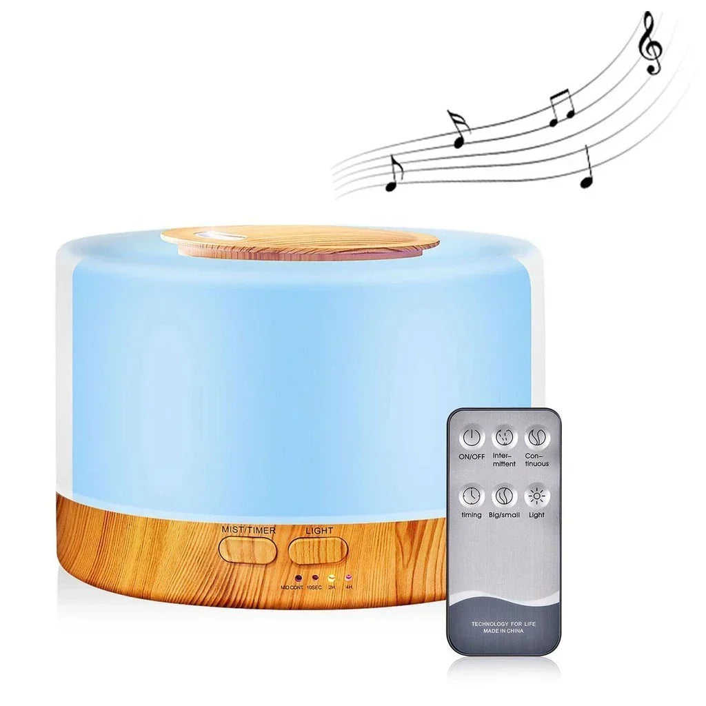 Difusor De Aroma Umidificador LED De Madeira 500ml