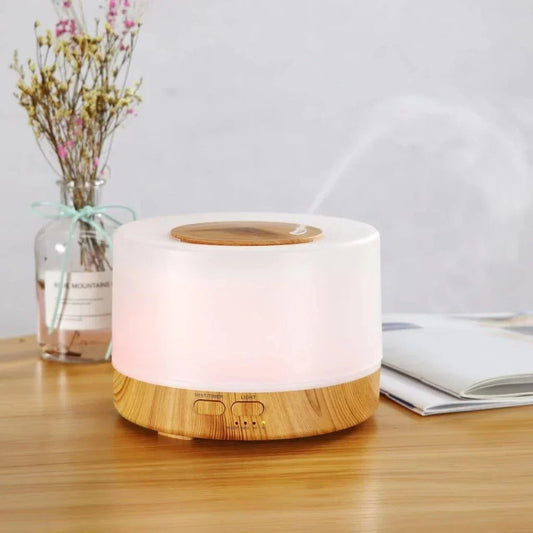 Difusor De Aroma Umidificador LED De Madeira 500ml